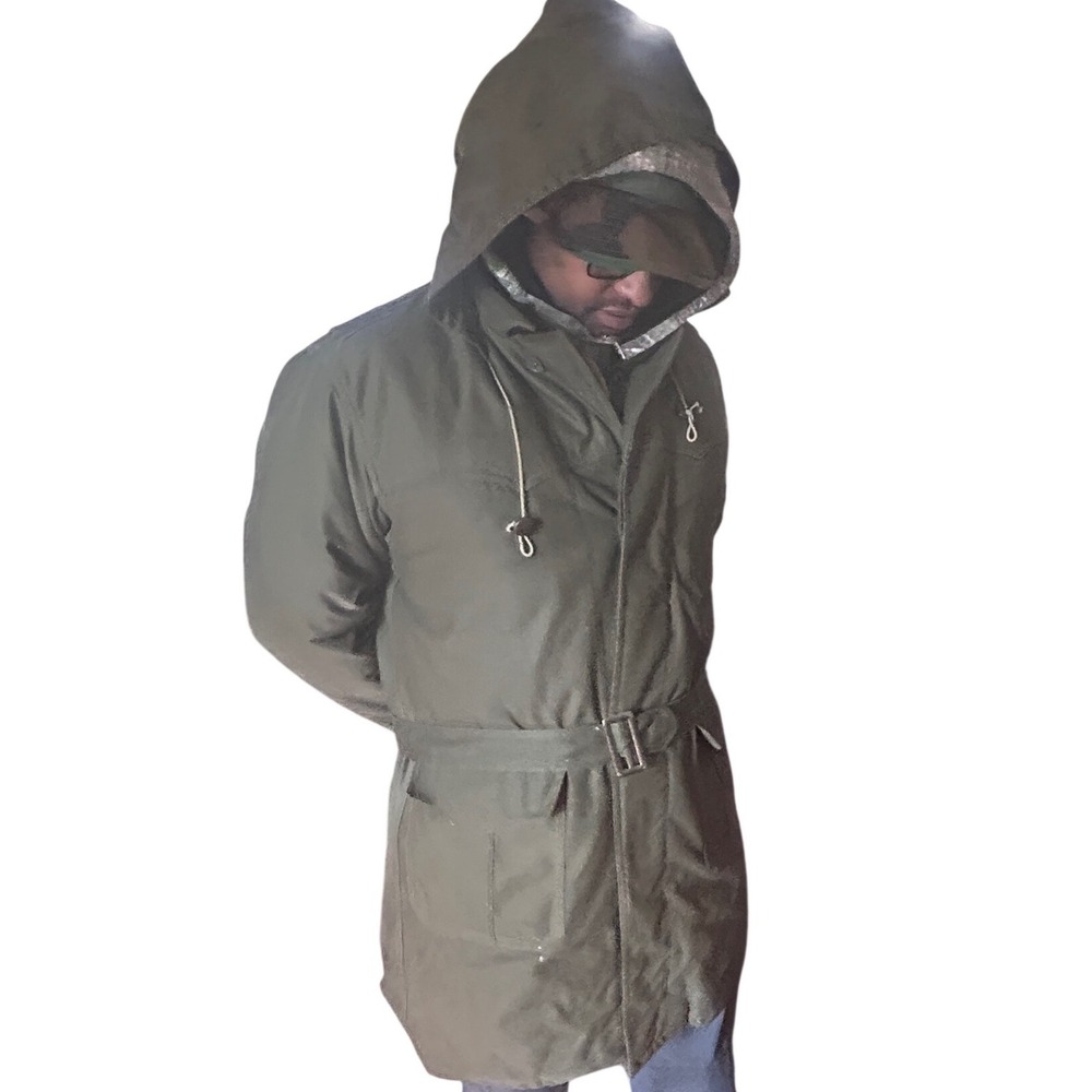 Yugoslavia Serbia Slovenia Field Coat Mens L Olive Green Good Vintage Belted